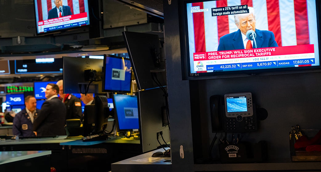 Donald Trump occupe toutes les chaînes d'information américaines (ici FoxNews) depuis l'application de ses taxes douanières.