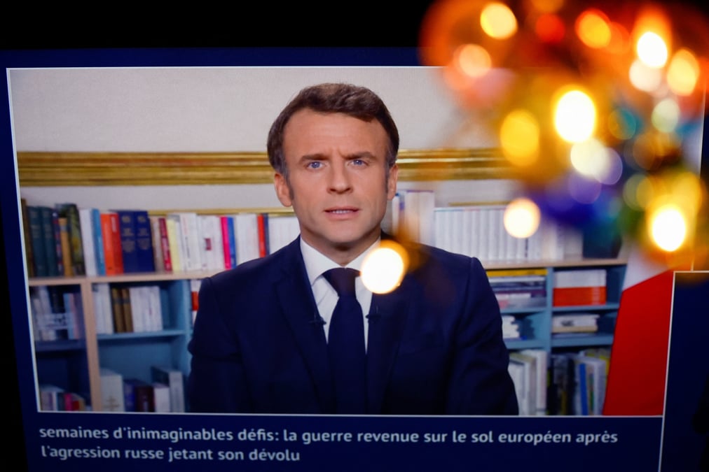 Le president francais macron prononce son discours de nouvel an