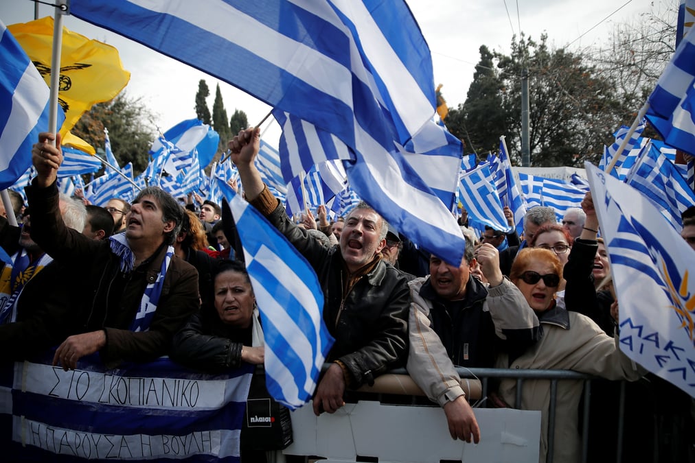 Grande manifestation a athenes contre un compromis sur la macedoine