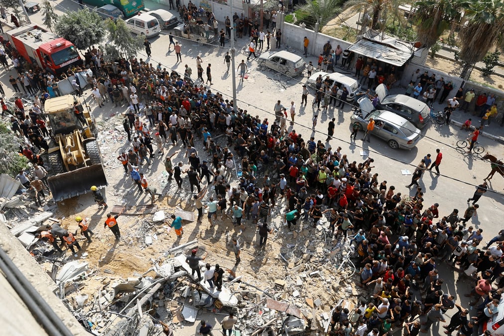 Degats constates apres une frappe israelienne sur la bande de gaza