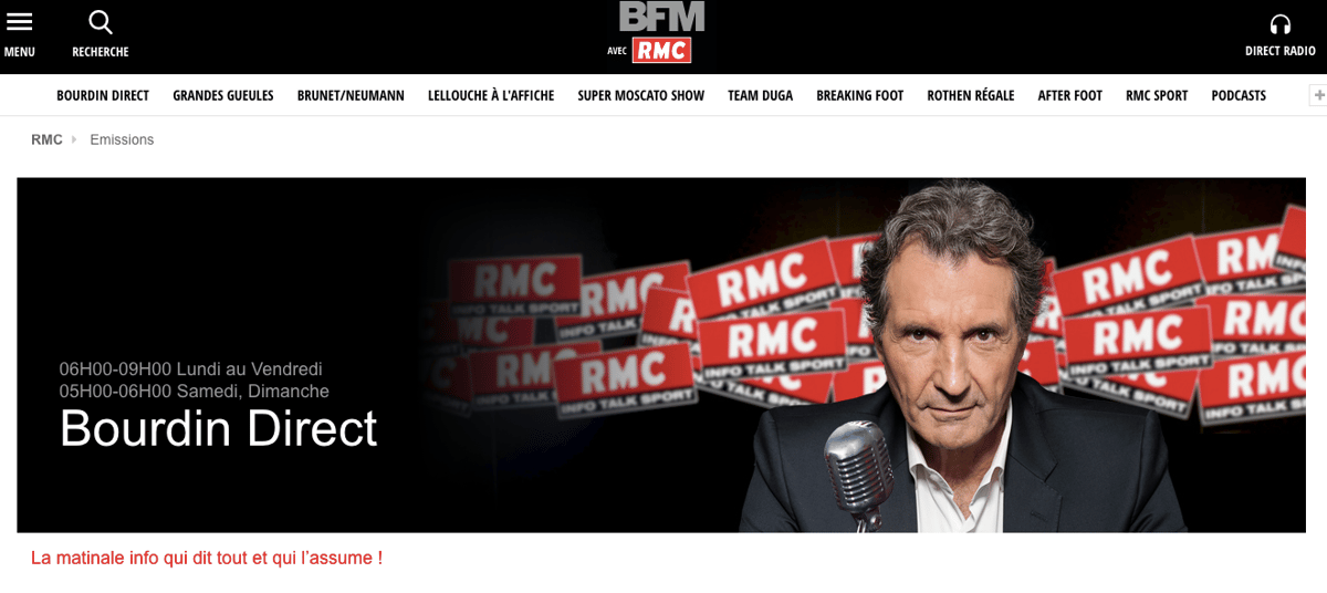 Bourdin, RMC, matinale