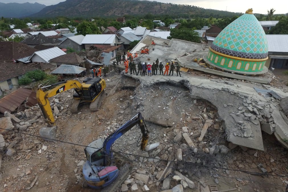Nouveau seisme dans l'ile de lombok en indonesie