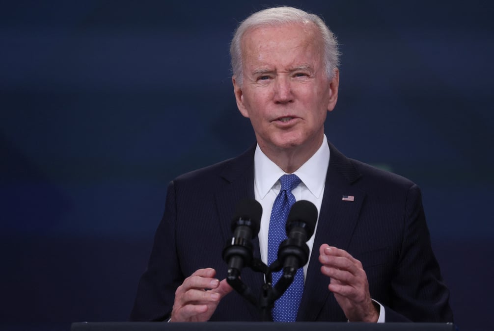 Le president americain joe biden lors d'un discours a washington, etats-unis