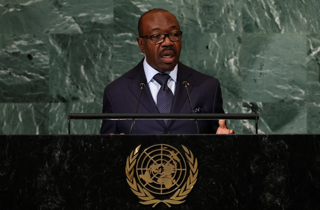 Le president du gabon, ali bongo ondimba, lors de l'assemblee generale des nations unies