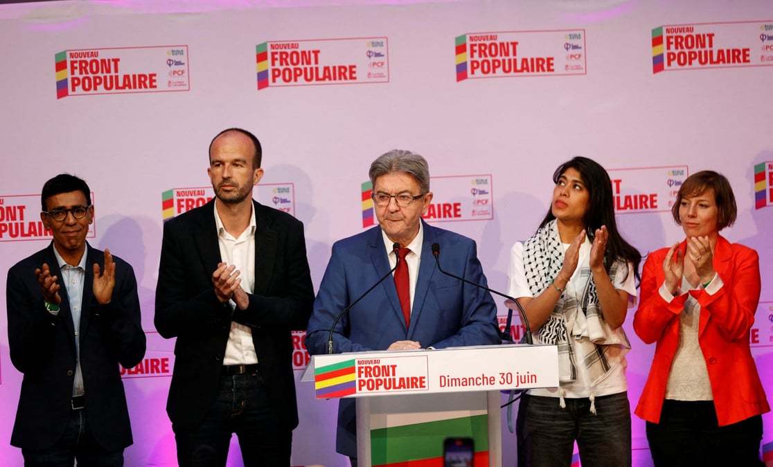 Le parti la france insoumise reagit aux resultats du premier tour des elections legislatives anticipees de 2024