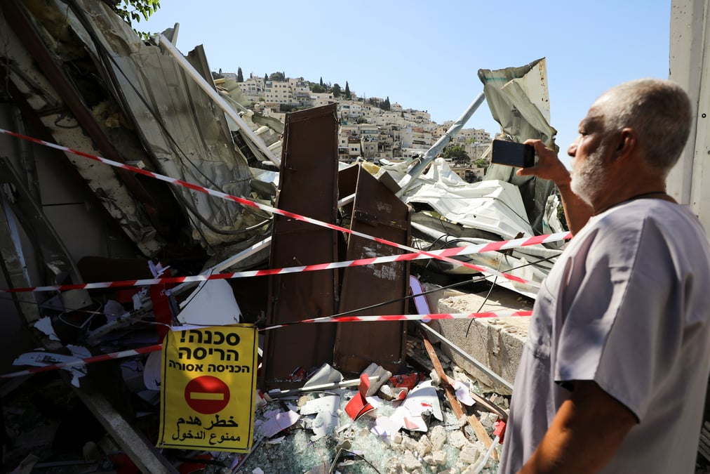 Heurts a jerusalem-est apres la demolition d'une boutique palestinienne