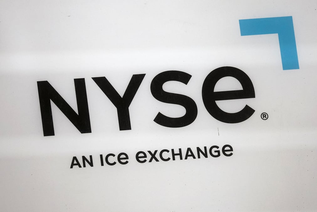 Le logo de la bourse de new york