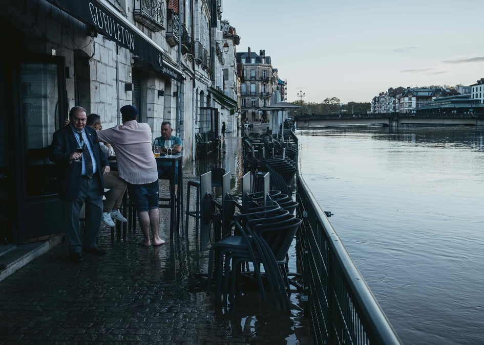 La ville de Bayonne a également été touchée par les intempéries et les crues.