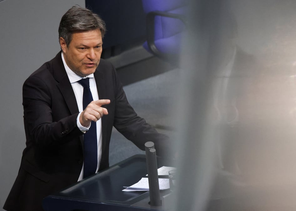 Le ministre allemand de l'economie et de l'action climatique, robert habeck