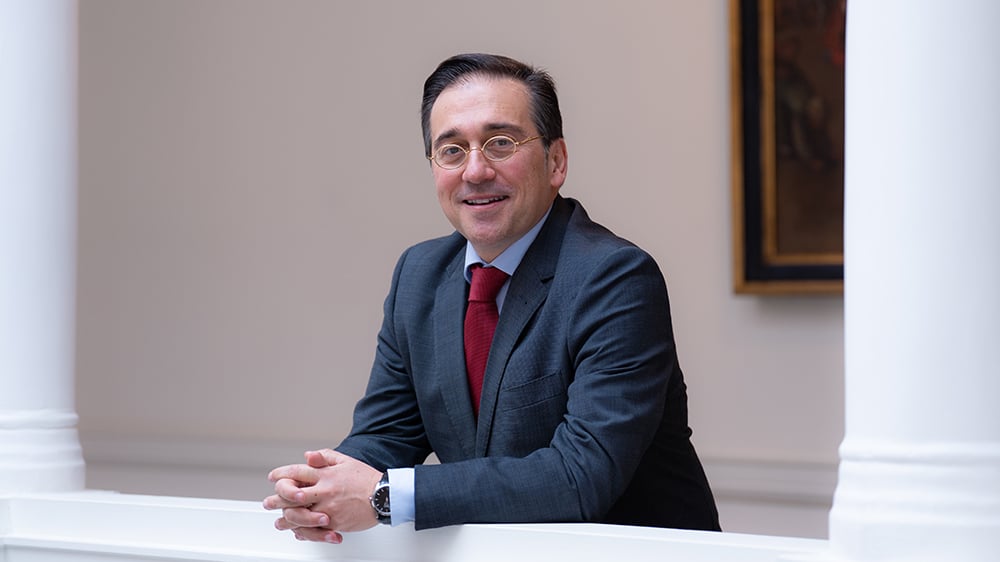 José Manuel Albares, ministre espagnol des Affaires étrangères, de l’Union européenne et de la Coopération, à Madrid.