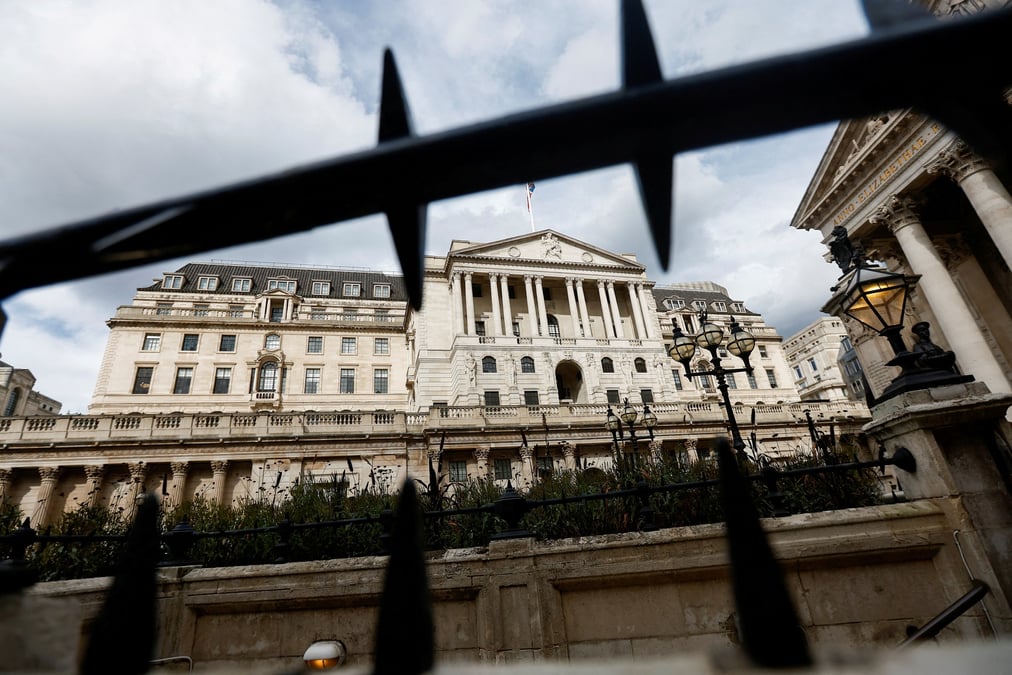 Vue de la banque d'angleterre a londres