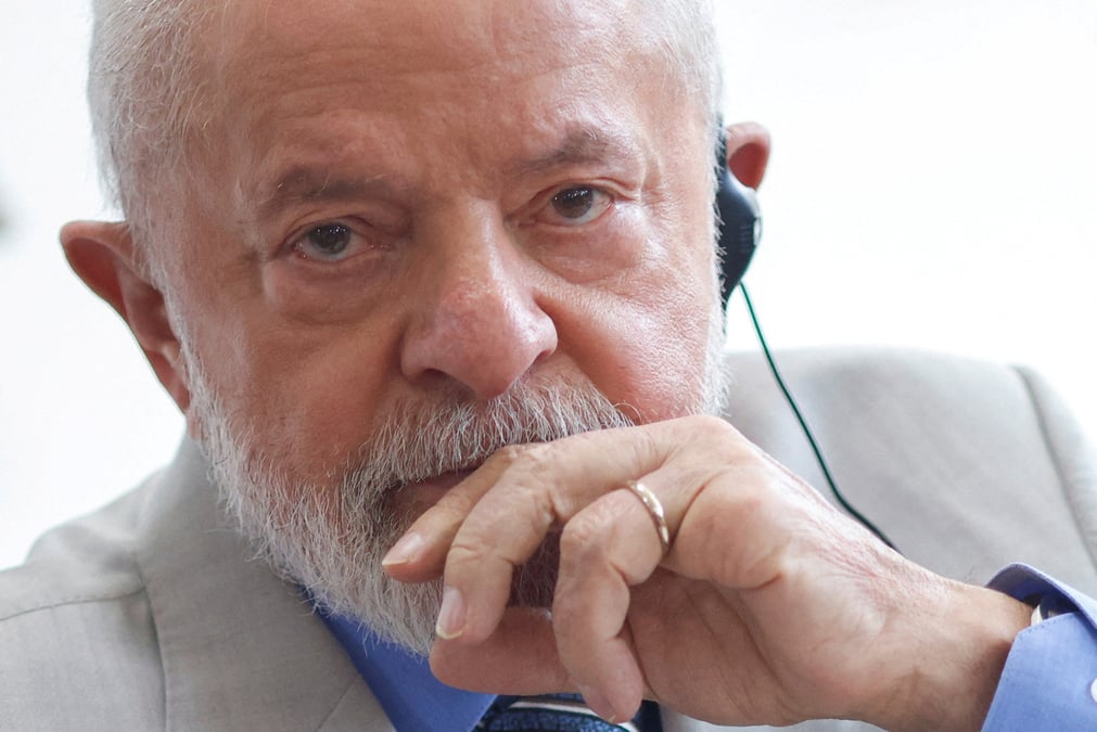 Le president bresilien luiz inacio lula da silva lors d'une reunion au palais du planalto a brasilia