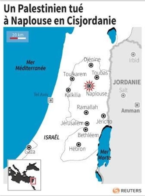 Un palestinien tue a naplouse en cisjordanie