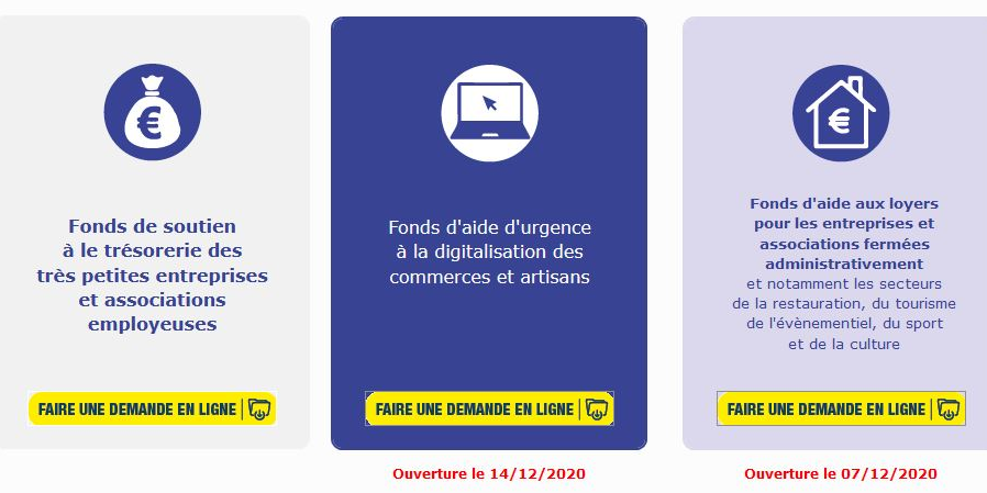 Aides aux entreprises face au covid Bordeaux Métropole décembre 2020