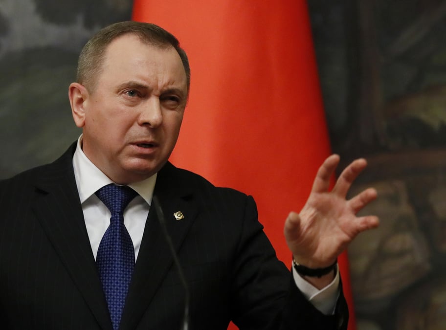 Vladimir makei, lors d'une conference de presse a moscou, en russie