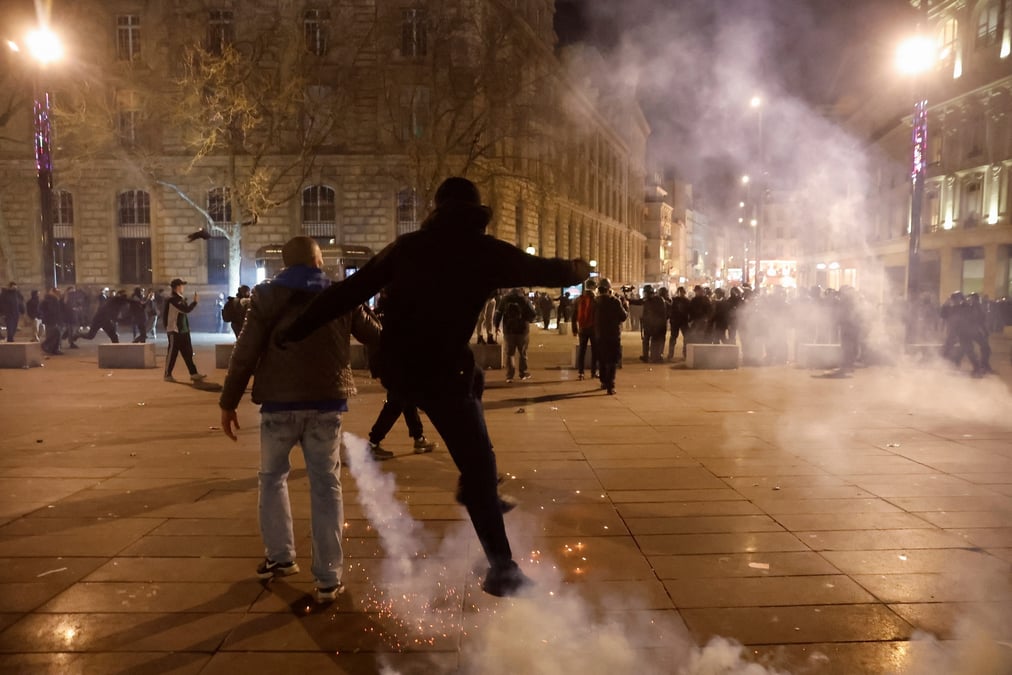 Photo d'une manifestation contre la reforme des retraites