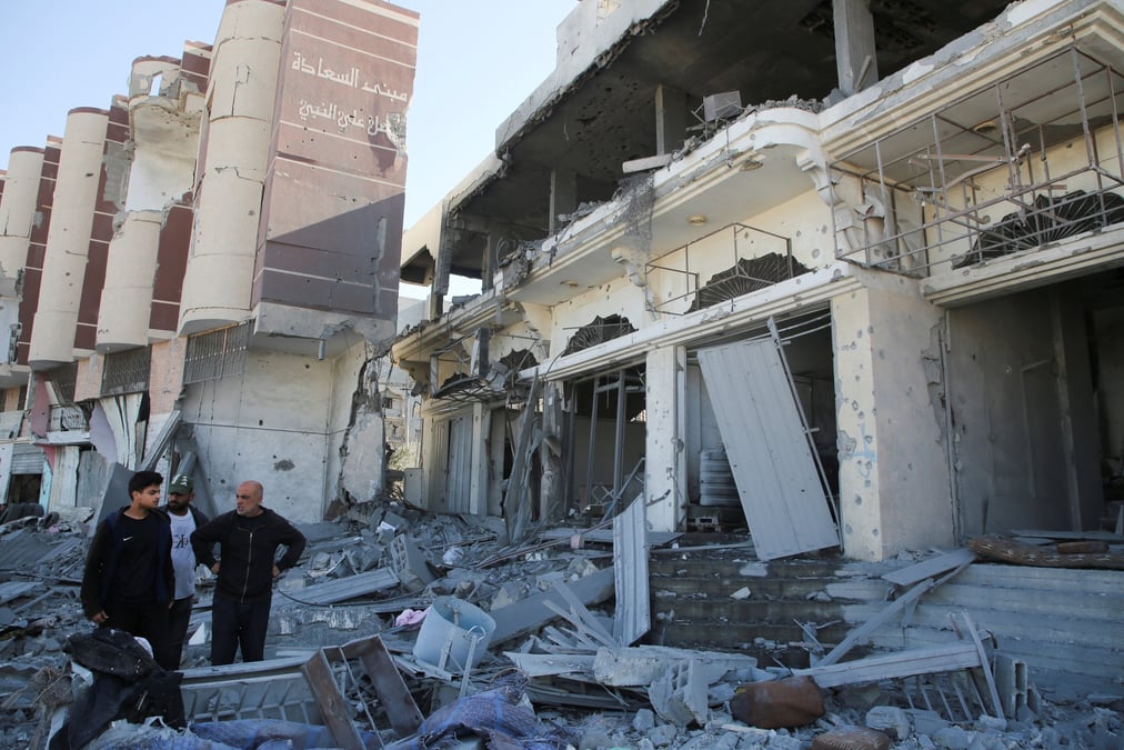 Le site d'une frappe israelienne, dans le sud de la bande de gaza