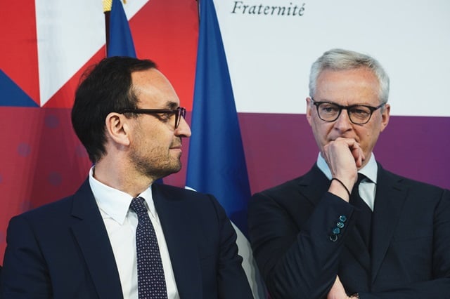 Le ministre des Comptes publics Thomas Cazenave et le ministre de l'Economie Bruno Le Maire.