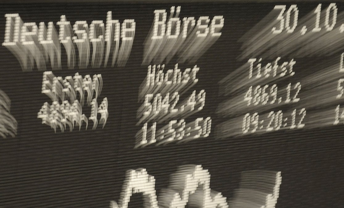 Le tableau de l'indice dax, a la bourse de francfort