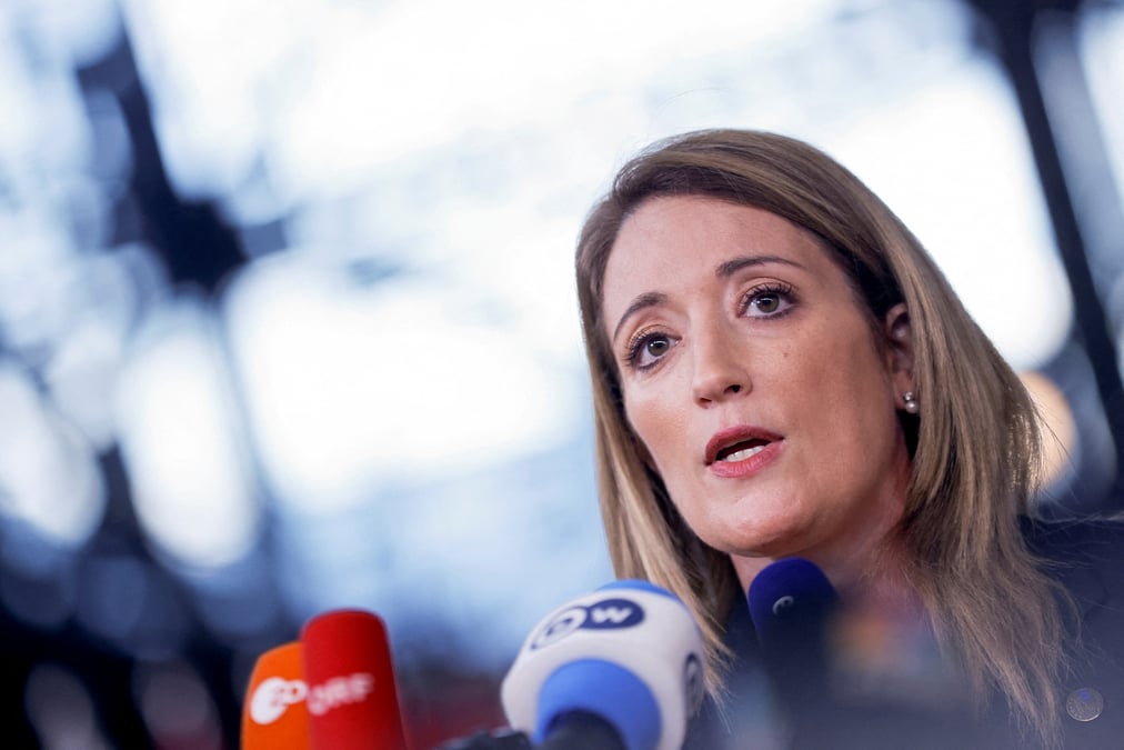 Photo d'archives de la presidente du parlement europeen, roberta metsola