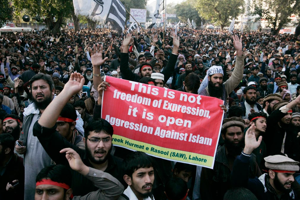 Nouvelle manifestation contre charlie hebdo au pakistan