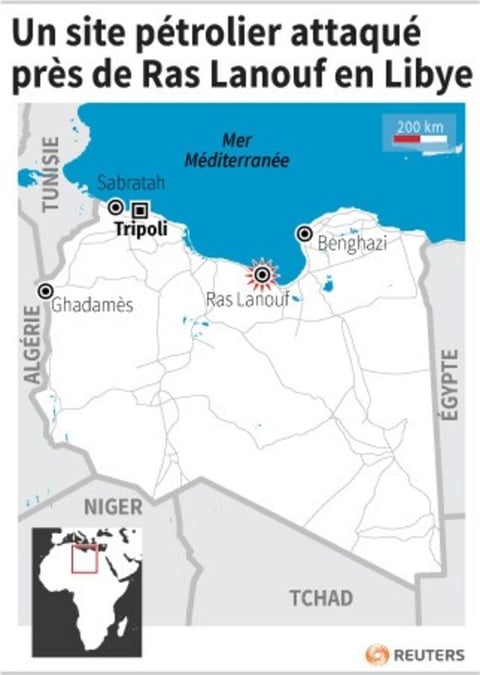 Un site petrolier attaque pres de ras lanouf en libye