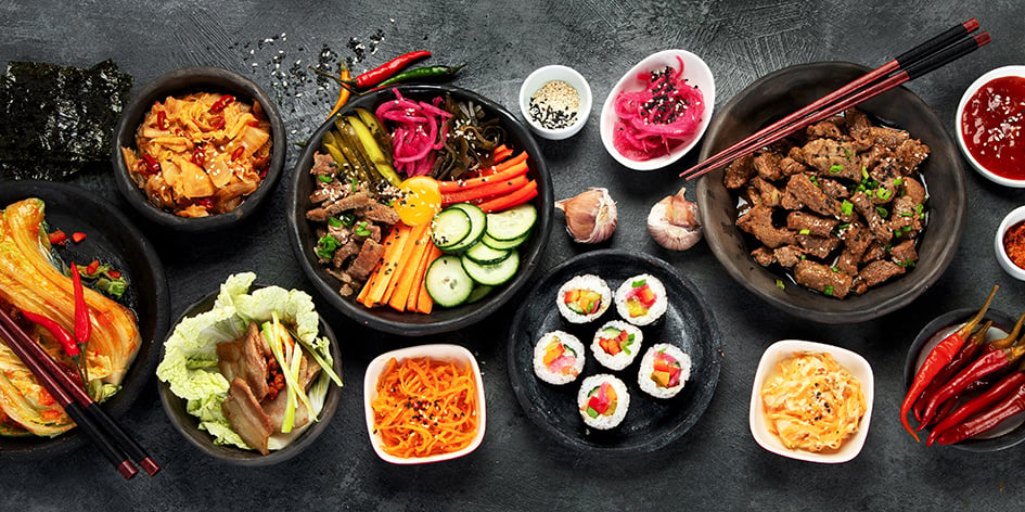 Sélection de plats coréens
