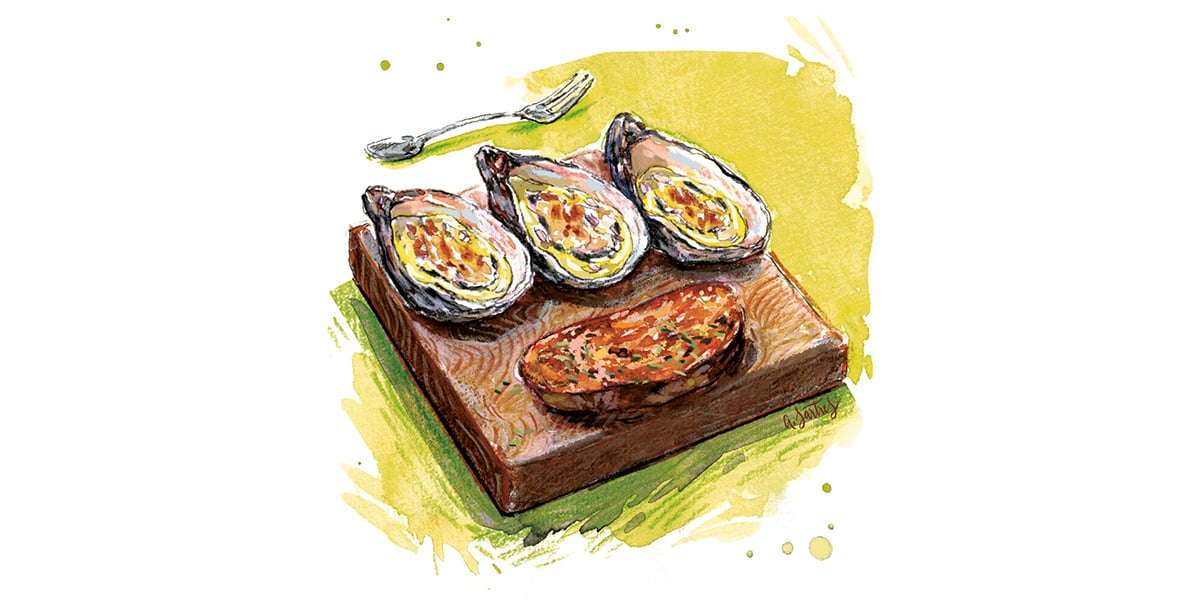 Cette semaine, découvrez les huîtres gratinées.