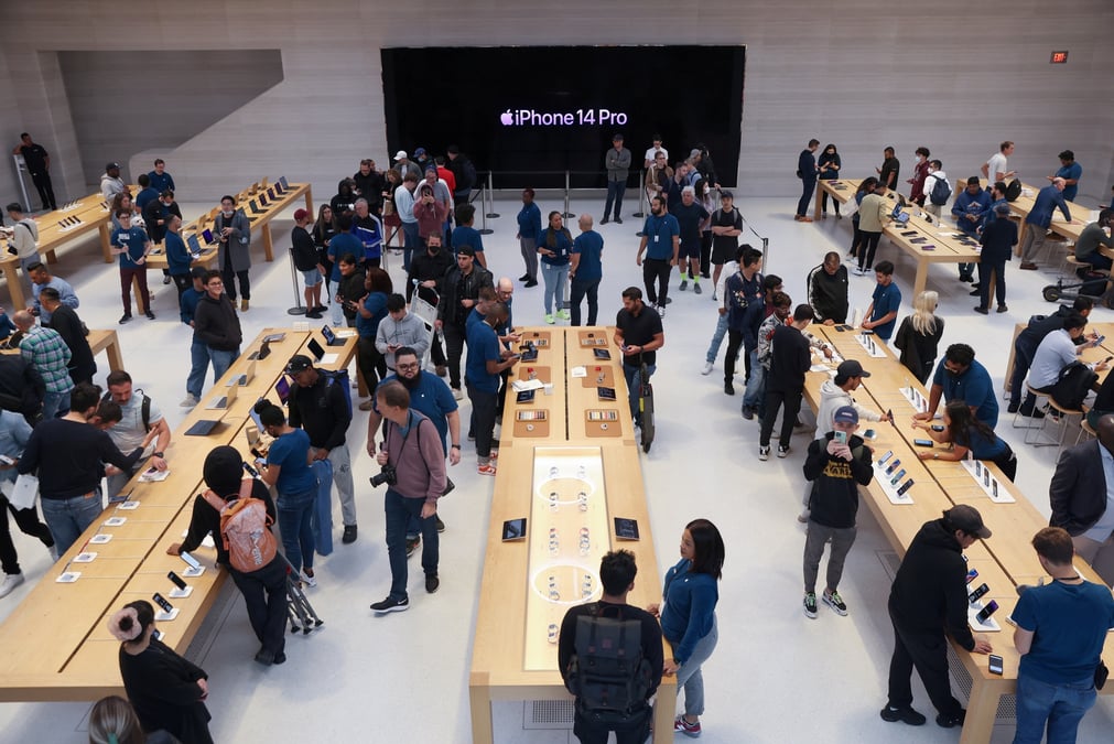 Un magasin d'apple a manhattan, new york