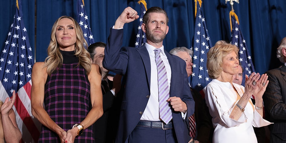 Lara, épouse d’Eric, le fils cadet de Donald Trump, lors de la primaire
en Caroline du Sud, le 24 février.