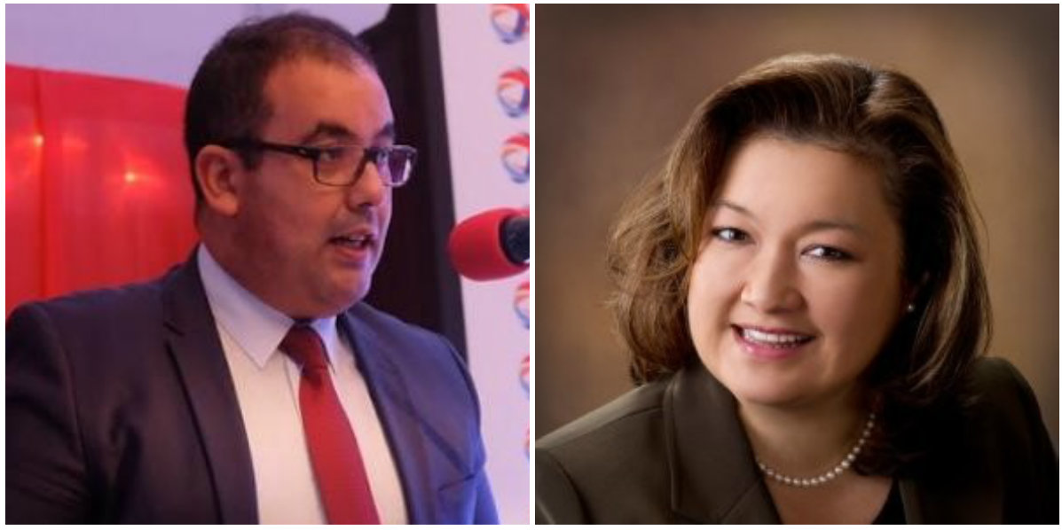 Tarik Moufaddal, nouveau directeur général de Total Maroc; Deedee Atsumi-Sarno, secrétaire générale.