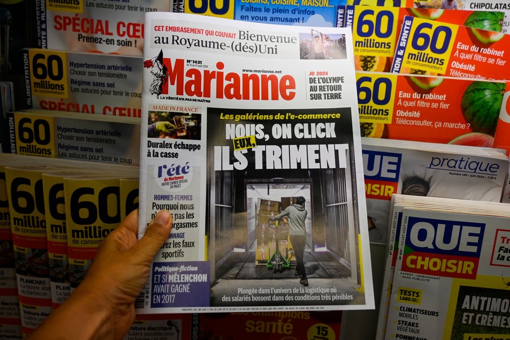 En 2023, avec 129.000 exemplaire vendus, Marianne avait vu sa diffusion baisser de 1,3% par rapport à 2022. (photo d'illustration)