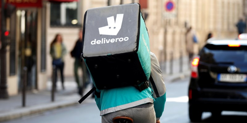 Manifestation des livreurs deliveroo contre la precarisation