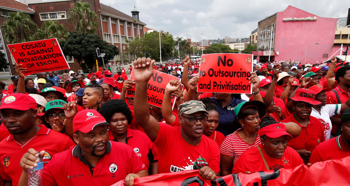 Afrique du Sud manifestations Cosatu Eskom privatisation durban