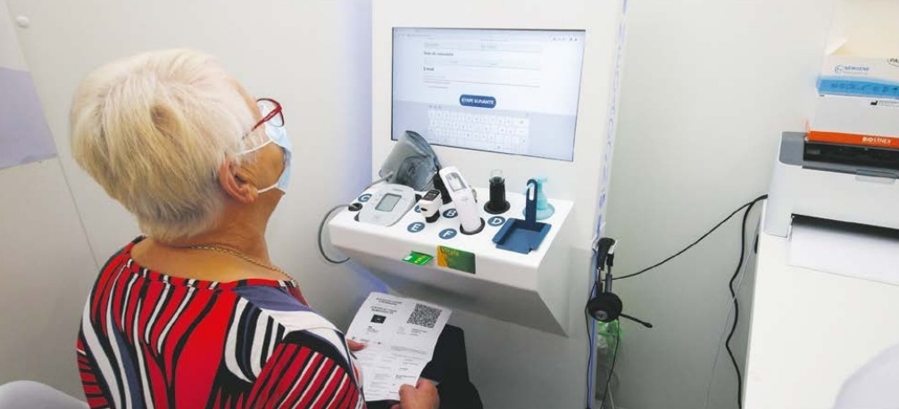 La société Medadom a installé ces bornes de téléconsultation dans plus de 4 300 pharmacies en France.