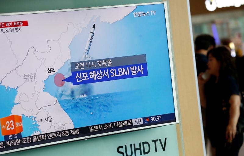 Tire de missile sous-marin en coree du nord, seoul parle d’echec
