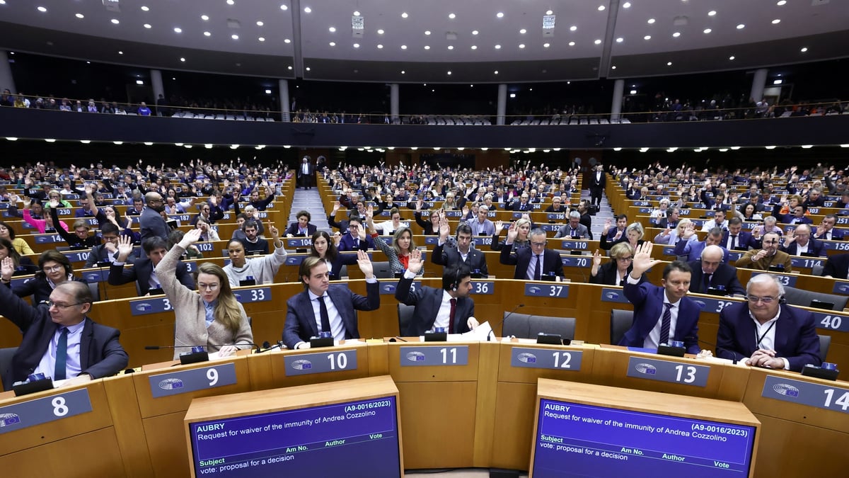 Vote du parlement europeen sur la levee de l'immunite de deux deputes europeens a bruxelles