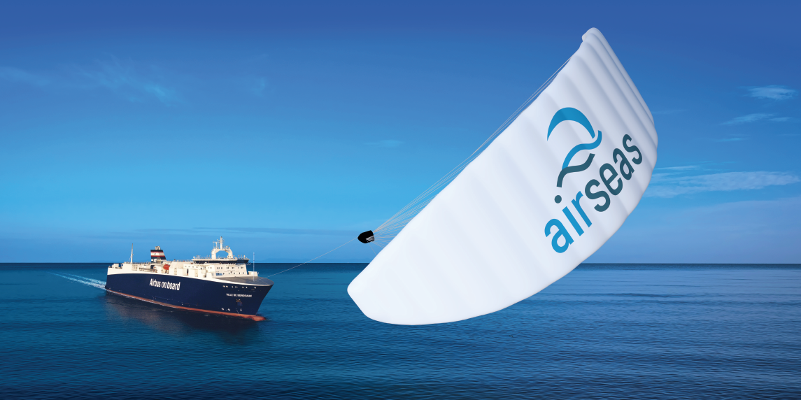 Airseas, voile de kite, transport vélique, Airbus