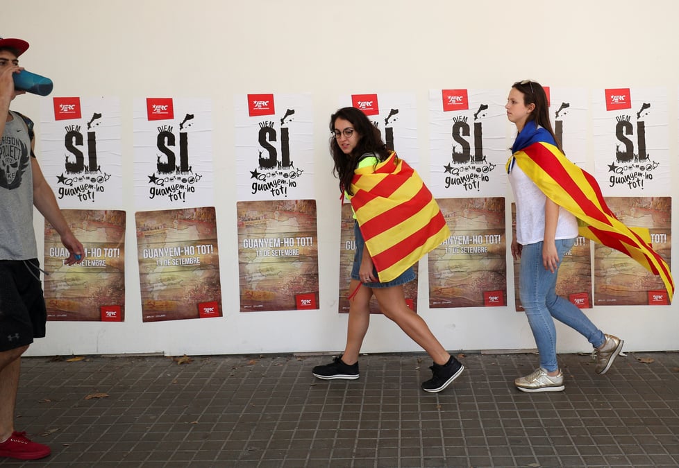 Manifestation a barcelone pour l'independance de la catalogne