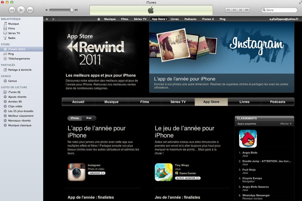 Capture ecran Applestore