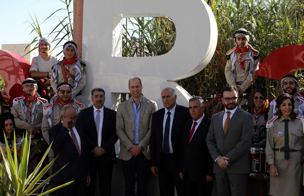 Visite du prince william d'angleterre en cisjordanie occupee