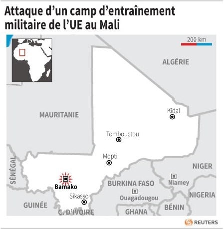 Attaque d’un camp d’entrainement militaire de l’ue au mali