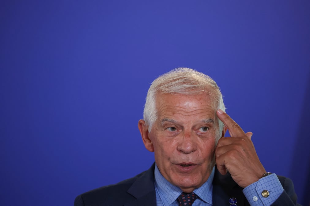 Josep borrell, haut representant de l'union europeenne pour les affaires etrangeres, s'exprime lors d'une conference de presse a tolede, espagne