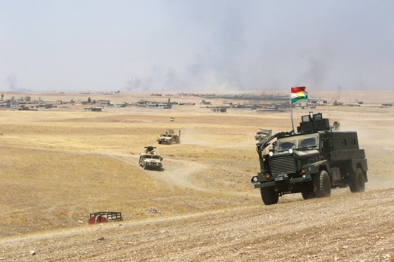 Les peshmergas kurdes preparent l'offensive sur mossoul