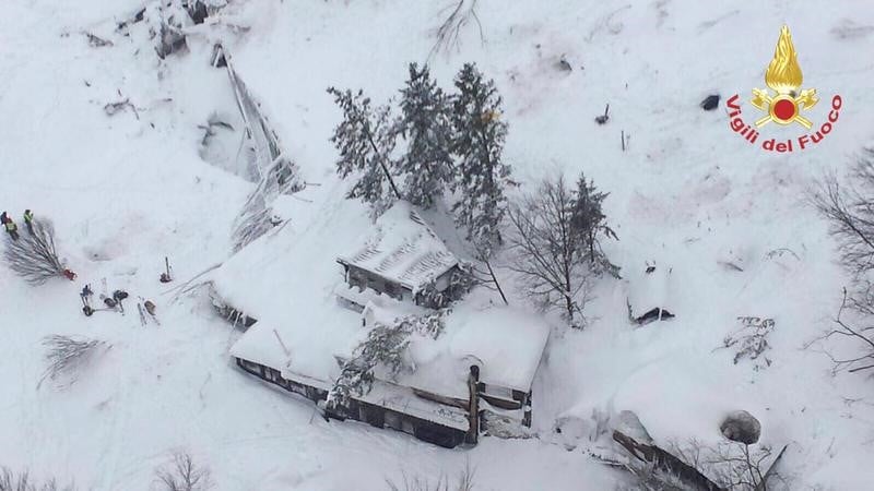 Une avalanche potentiellement meurtriere touche un hotel italien