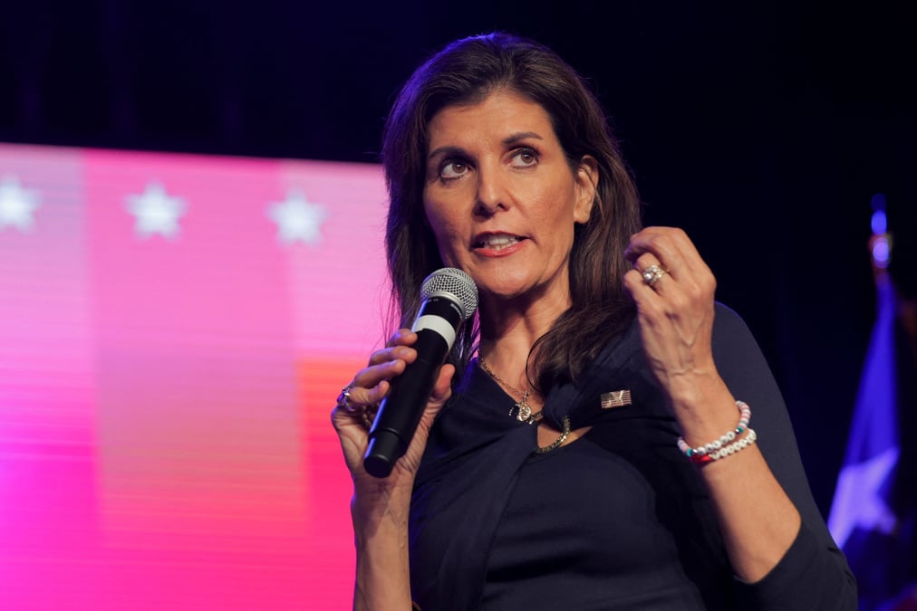 Nikki haley, candidate republicaine a l'election presidentielle lors d'un evenement de campagne a fort worth
