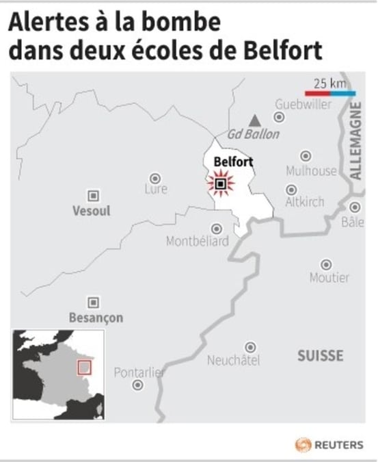 Alertes a la bombe dans deux ecoles de belfort