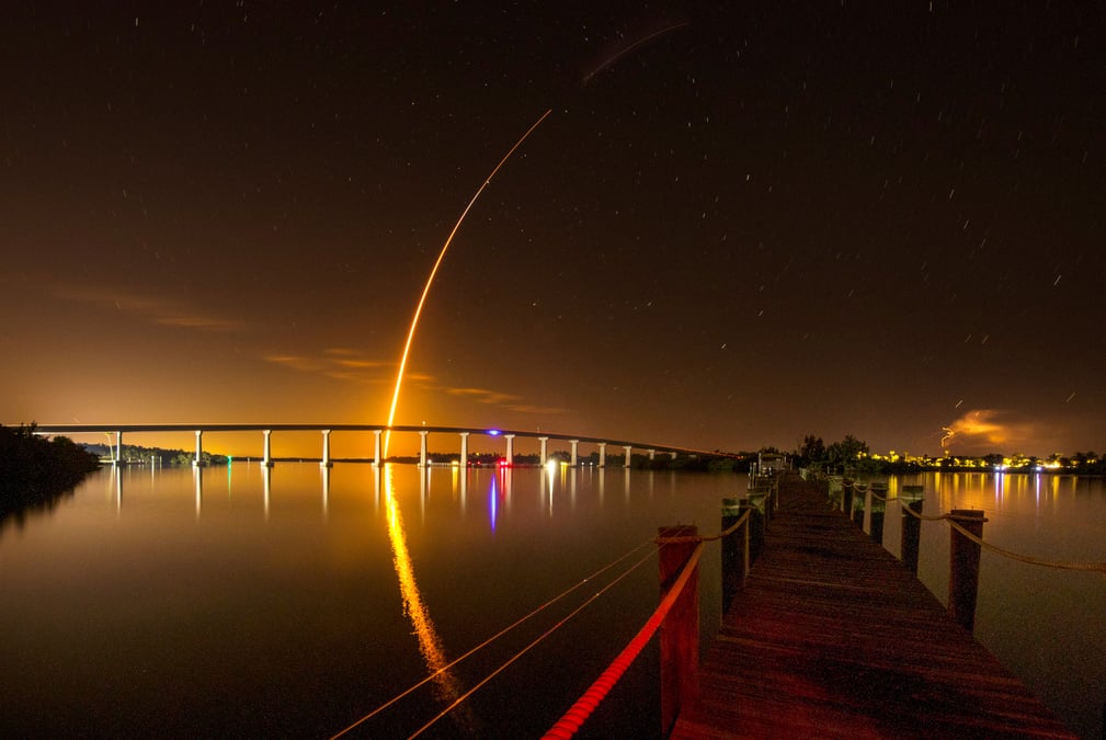 Lancement de la fusee spacex a destination de l'iss