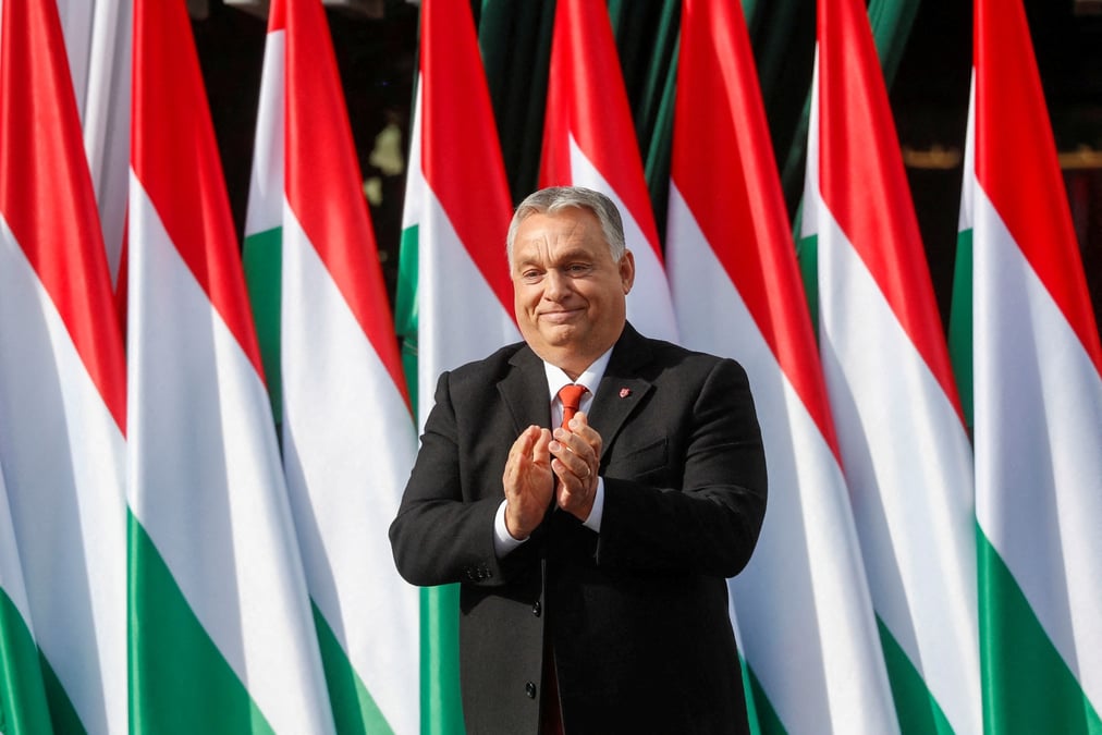 Le premier ministre hongrois viktor orban assiste a l'inauguration du mindszentyneum