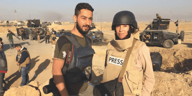Avec le photographe irakien Muhammad Hashem lors de la bataille de Mossoul en 2017.